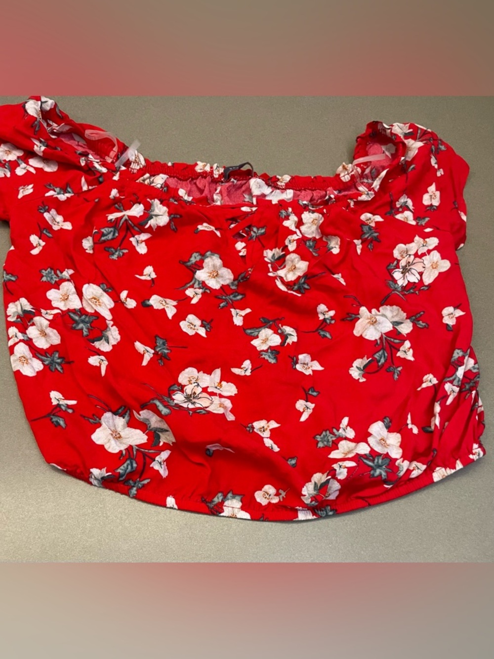 BE COOL Red Floral Off-Shoulder Women's Top